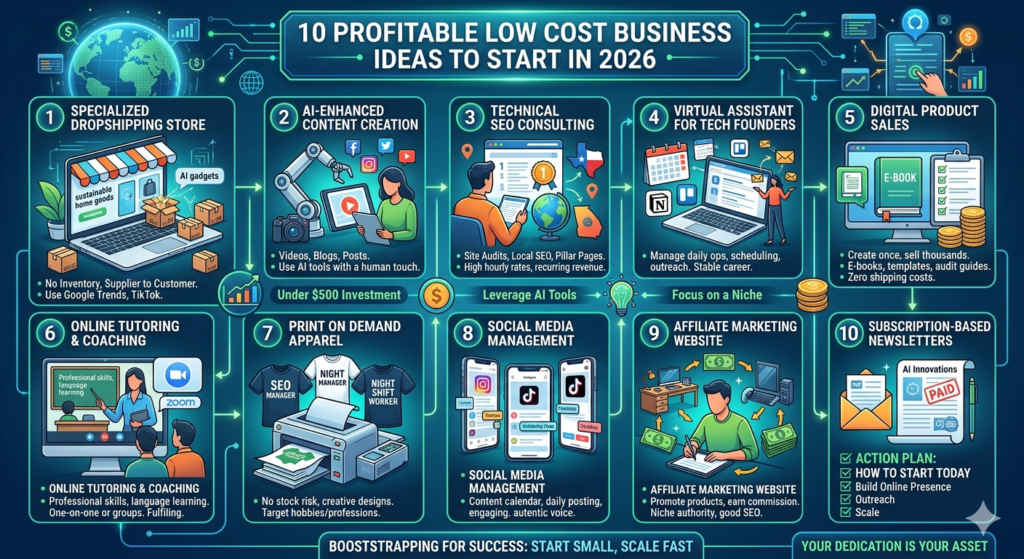 10 Low Cost Business Ideas for 2026